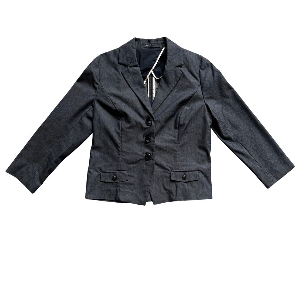 Liz Claiborne Denim Womens Blue Chambray Blazer Jacket Size 10 Career Workwear - Picture 2 of 11